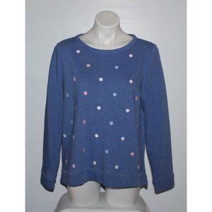 TALBOTS Women's Blue Polka Dot Knit Top Size M